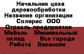 Начальник цеха деревообработки › Название организации ­ Солярис, ООО › Отрасль предприятия ­ Мебель › Минимальный оклад ­ 1 - Все города Работа » Вакансии   